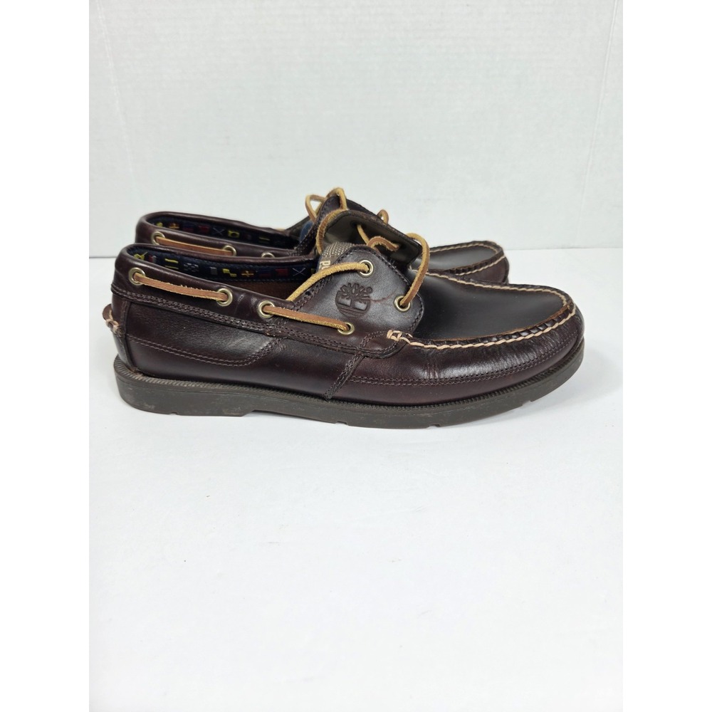 Timberland Earthkeepers Dark Brown Leather Boat Shoes Men Sz 9
